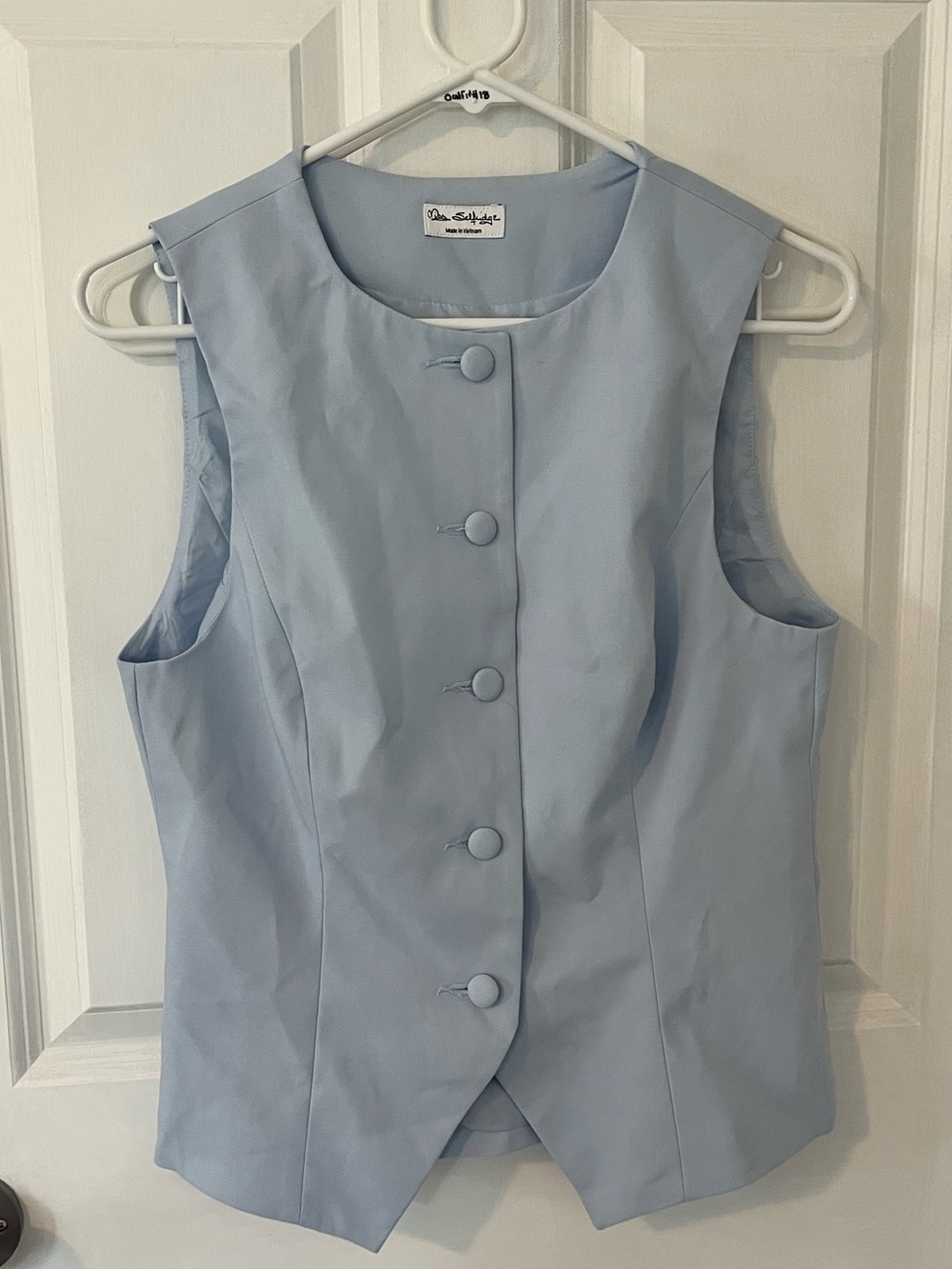 Miss Selfridge Light Blue Sleeveless Button Vest